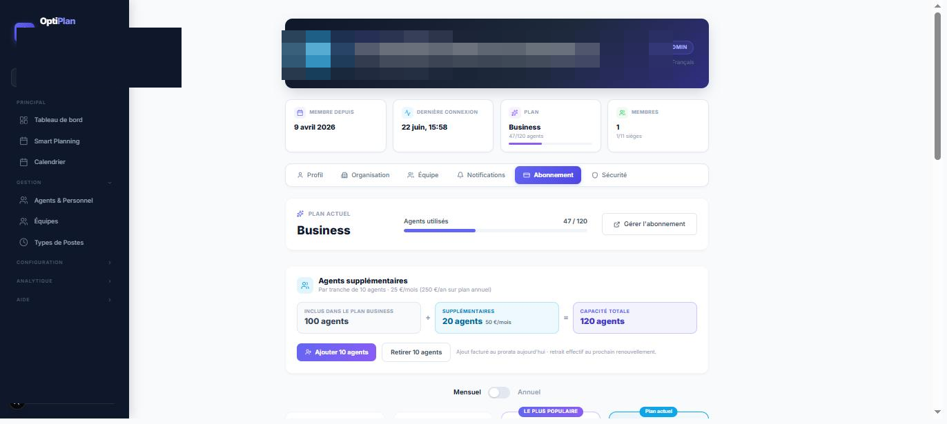 Page Facturation avec les formules